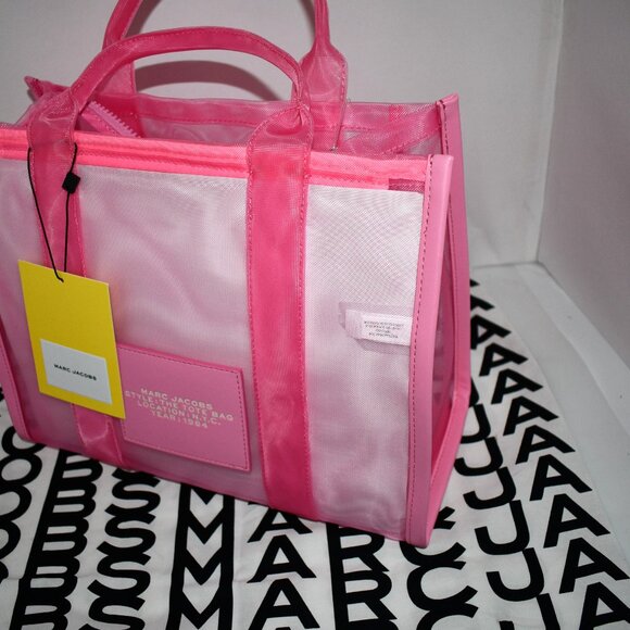 MARC JACOBS The Mesh MEDIUM Tote in Candy Pink #H005M06SP21-675 NWT - Picture 5 of 7